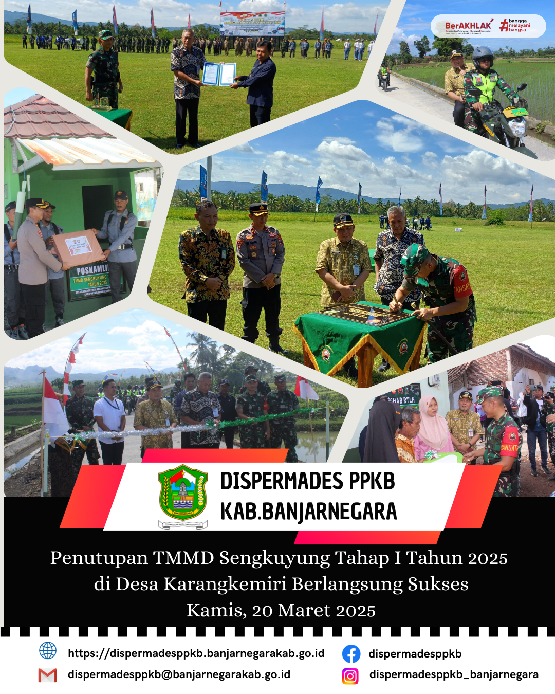 Penutupan TMMD Sengkuyung Tahap I Tahun 2025 di Desa Karangkemiri Berlangsung Sukses
