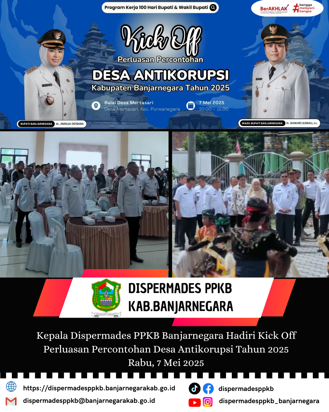Kepala Dispermades PPKB Banjarnegara Hadiri Kick Off Perluasan Percontohan Desa Antikorupsi Tahun 2025