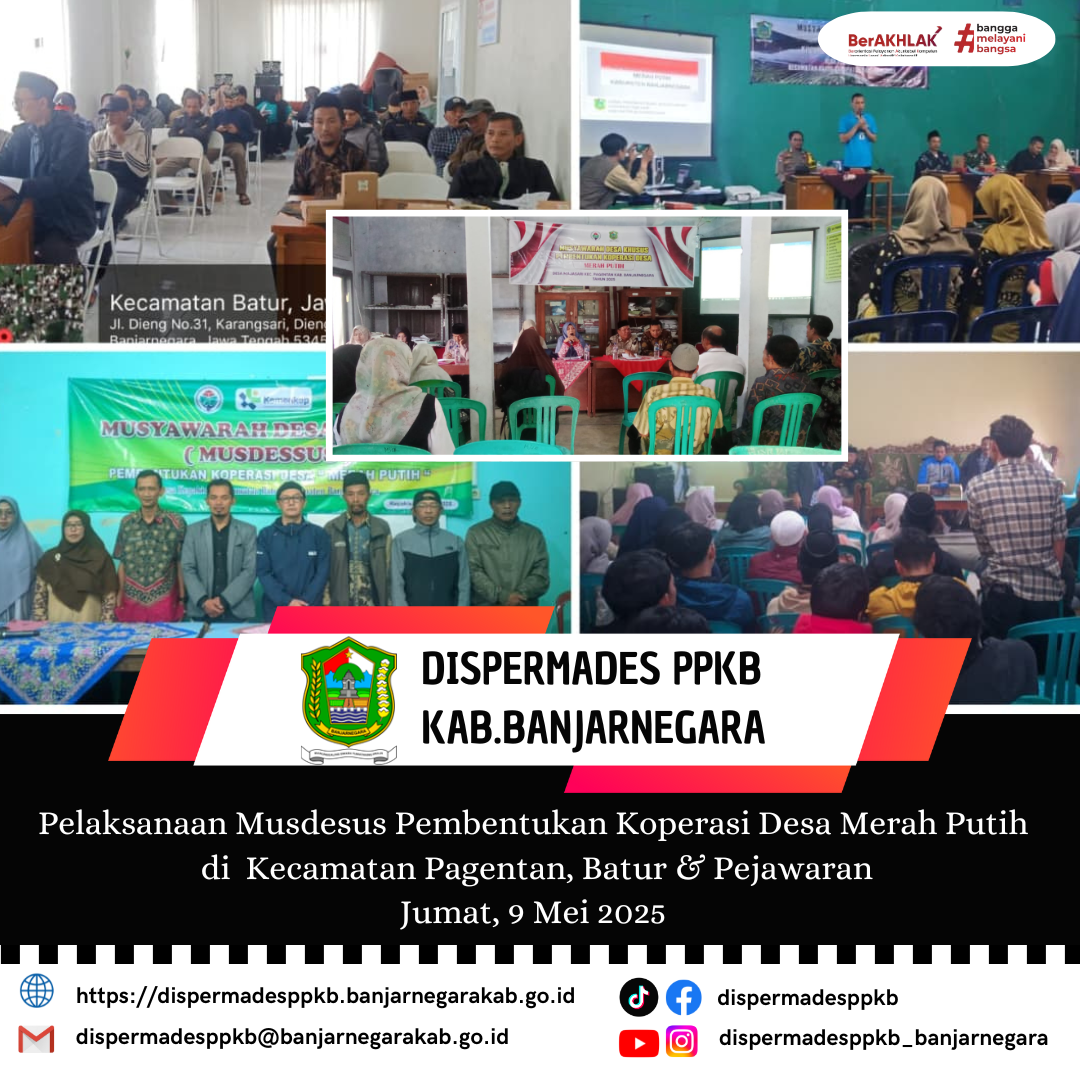 Dispermades PPKB Banjarnegara Laksanakan Musdesus Pembentukan Koperasi Desa Merah Putih di Tiga Kecamatan