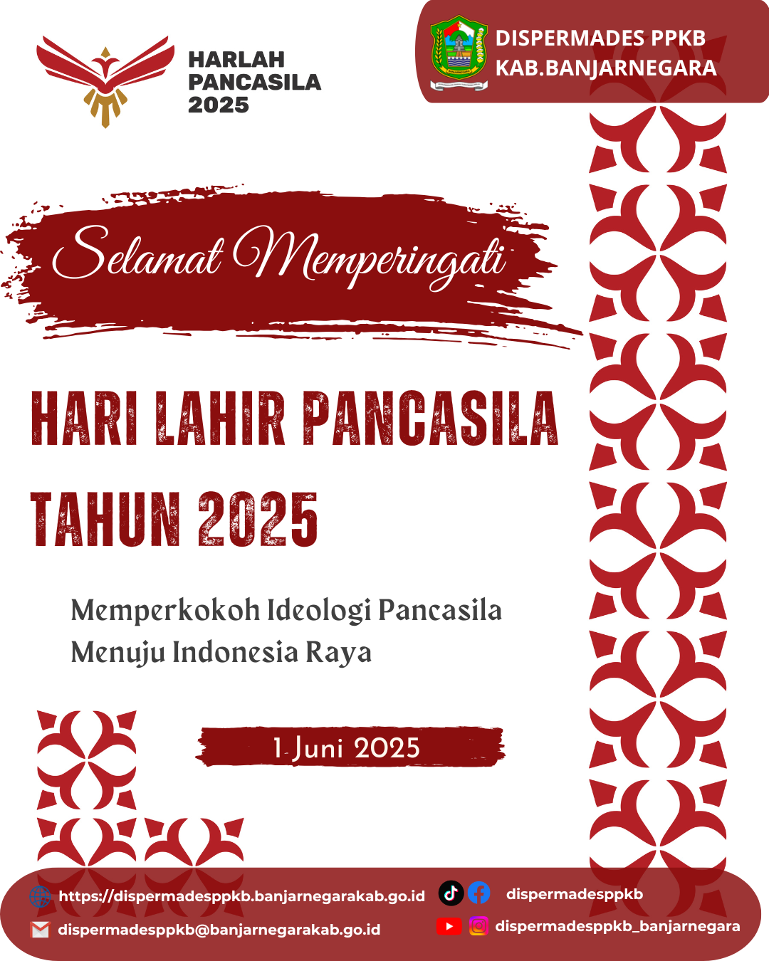 Selamat Memperingati Hari Lahir Pancasila 1 Juni 2025