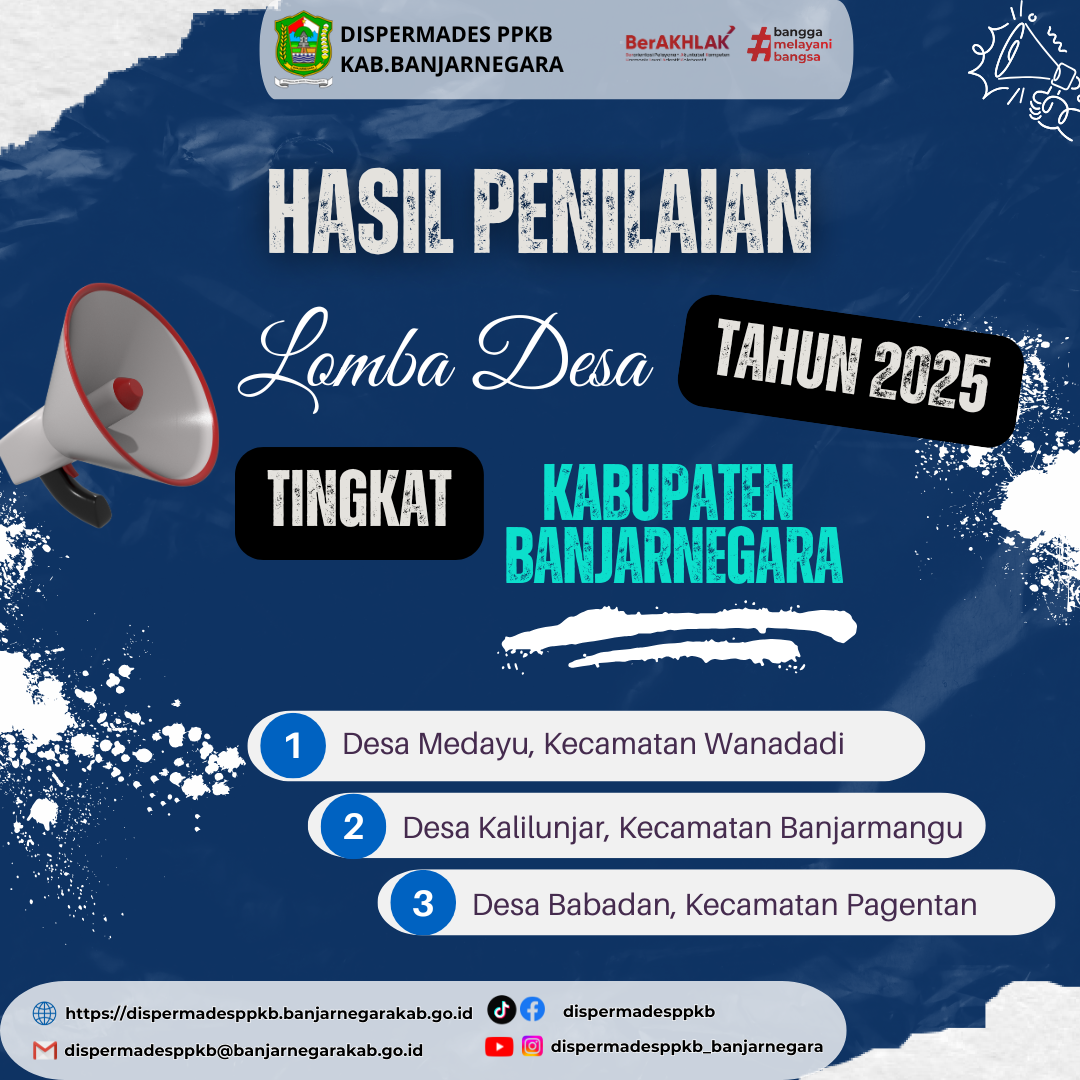 Desa Medayu Raih Juara 1 Lomba Desa Tingkat Kabupaten Banjarnegara Tahun 2025